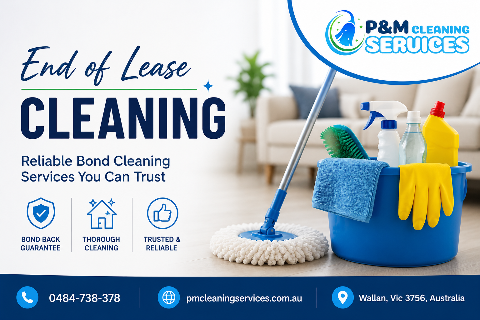 Professional End of Lease Cleaning Melton by P&M Cleaning Services offering reliable bond cleaning for homes and rental properties.
